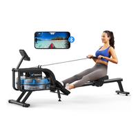 Rameur À Eau D'appartement Merach, Avec Moniteur Bluetooth, Support De Tablette Réglable, Pliable, Noir, Connecté App Noir