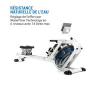 Rameur à eau Flow M2 ordinateur d'entraînement peu encombrant jusqu'à 150 kg