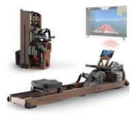 Rameur à eau - JOROTO - MR280Pro - Chêne massif - Pliable - Moniteur Bluetooth (Kinomap)