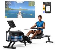 Rameur à eau - MERACH - 15 L - 6 repères de remplissage - Bluetooth - Connectivité Zwift & Kinomap - Support de tablette - Noir