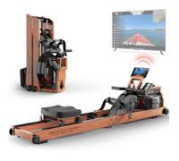 Rameur à eau pliable - JOROTO - MR280PRO - Chêne massif - Réservoir 15L - Moniteur Bluetooth (Kinomap)