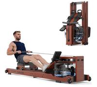 Rameur à Eau - Pliable Maison - Capacité 181kg - FED FITNESS - Siège Confort & Moniteur & App Bluetooth - pré-assemblé à 98%