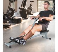 Rameur d'appartement appareil de Fitness et musculation cardio training écran LCD multifonction acier gris et noir