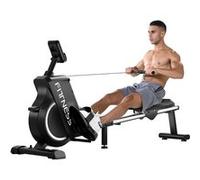 Rameur d'appartement Magnétique BIGZZIA, 8 Niveaux de résistance, Avec Écran LCD, Charge max 120 kg Noir G