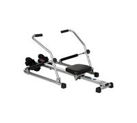 HOMCOM Rameur d'appartement Pliable - Collaboration Aosom.FR x FFHandball - 3 Niveaux de résistance écran LCD Multifonction - Acier ABS Noir Gris