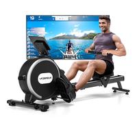 Rameur, DMASUN Rameur Magnétique D'appartement, Rowing Machine Connecter APP avec Écran LCD, 16 Niveaux de Résistance, Mise à Niveau vers Deux Rails, Silencieux, Capacité Maximale 160KG