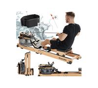 Appareil cardio - TECTAKE - Rameur en bois TITAN XR2 pliable écran LCD et 6 niveaux de difficulté 51 5 x 195 x 44 5 cm - Brun/Noir