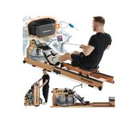 Rameur en bois pliable résistance à l'eau réglable maximum 150 kg noir/marron