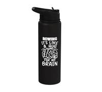 Rameur humoristique Rowing Like A Hug For My Brain Stainless Steel Insulated Water Bottle
