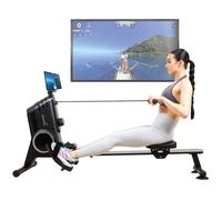 Skandika Rameur d'appartement Oxford Pro | Rameur magnétique, Bluetooth, rameur connecté, 8 Niveaux de résistance, jusqu'à 120 kg | Rameur pour la Maison, Machine à Ramer, Musculation, rameurs