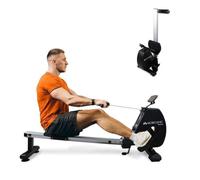 Rameur Magnétique d'appartement Mobiclinic Roue d'inertie 6 kg 8 niveaux de résistance 120 kg Noir RowFit