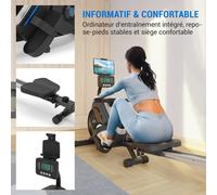 Rameur magnétique Helios Ecran LED 8 niveaux aluminium