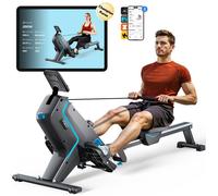 Rameur magnétique MERACH, 16 niveaux de résistance manuelle, Écran LCD, Support iPad, Charge max 150 kg, Compatible avec Kinomap