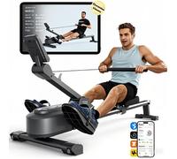 Rameur Magnétique MERACH - 16 Niveaux de Résistance,Usage Maison/Appartement,Pliable, Écran LCD, Connecté Kinomap, Max Charge 150