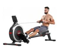 Rameur Magnetique - Rameur d'appartement - avec Affichage LED et 16 Niveaux de résistance - Capacité Maximale 150KG - Noir