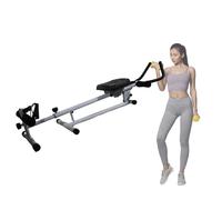 Rameur Multifonctionnel Pliable, Machine Rameur Musculation, Rameur 4-en-1 Silencieux, Réglable Résistance, Rameur Compact Maison, pour Appartement Fitness Domicile