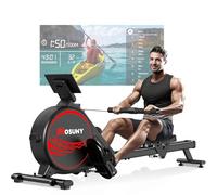 Rameur Musculation D'appartement, MOSUNY 16 Niveaux de Résistance Rameur Magnétique, Glissières doubles améliorées, Ultra silencieux, App-Compatible, LCD-Datenanzeige, Capacité de poids jusqu'à 160 kg