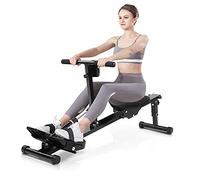 Rameur Pliable d'Intérieur pour La Maison avec Résistance à l'Air, Système De Courroie d'Entraînement Avancé, Résistance Réglable et Moniteur LCD