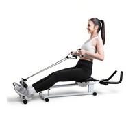 Rameur Pliable et Silencieux, Machine d'Entraînement 4 en 1 pour Abdominaux et Fessiers, avec Stockage Facile, Idéal pour Maison et Salle de Gym Appartement