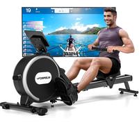 Rameur,Rameur Magnétique D'appartement,Rowing Machine Connecter App Avec Écran Lcd,16 Niveaux De Résistance,Mise À Niveau Vers Deux Rails,Silencieux,Capacité Maximale 160kg