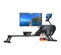 Rameur Skandika Nemo III Hybrid - résistance magnétique et eau connecté max 200 cm & 130 kg Compatible Kinomap Bluetooth