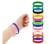 RAMGLYO 12 pièces bracelet en silicone pour hommes et enfants, bracelets en caoutchouc pour le fitness, la course, le sport, la fête, les cadeaux (plusieurs couleurs)
