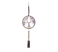 RAMGLYO Arbre de Vie Suspension pour Rétroviseur Intérieur, Pierres 7 Chakras, Cristaux de Guérison, Accessoire Voiture Intérieur, Reiki, Chance, Méditation, Décoration pour Fenêtre (D)