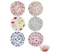RAMGLYO Couvercles de Conservation, Lot de 6 en Plastique, 6 Petits Motifs Floraux, Adhérence Étanche sur Tous Bols, Garantit Stabilité & Zéro Gaspi au Frigo
