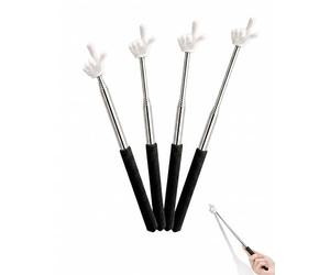 RAMGLYO Lot de 4 Pointeurs Télescopiques Acier Noir & Blanc, Baguettes Rétractables Robustes avec Grip Ergonomique pour Cours Précis et Séminaires sans Fatigue