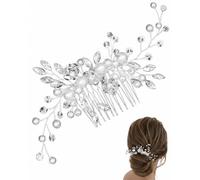 RAMGLYO Peigne à Cheveux en Métal Argenté, 1 Pièce, Surface Texturée Antidérapante, Fixation Durable Sans Abîmer, Idéal pour Mariée et Coiffures Festives Haute Qualité