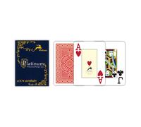 Ramino Acetato 2 Jumbo Index Rouge Jouer Cartes Jeu Plastique Modiano Italie New