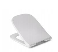 Ramm Siège de toilette compatible avec Geberit Smyle Square, siège de WC en Duroplast antibactérien, couvercle de toilette avec système d'abaissement automatique Soft Close