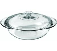 Rammento Grande cocotte ronde en verre avec couvercle | Verrerie durable pour la cuisson, la cuisine et le service | Bol de cuisine fabriqué aux États-Unis pour la préparation des aliments | Plat à