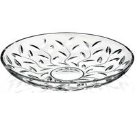 Rammento Lot de 6 petites assiettes à dessert en verre cristal sans plomb, transparentes | Assiettes à dessert décoratives ornées de fleurs | Petites assiettes à dessert en verre | Assiettes ménagères