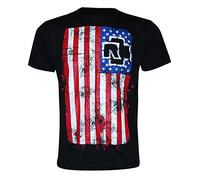Rammstein T-shirt américain noir, avec imprimé officiel du groupe de marchandise sur la poitrine et le dos, Noir , 3XL