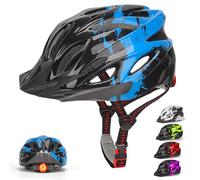 RaMokey Casque de vélo léger pour Enfants, garçons et Filles de 3 à 15 Ans, Enfants Casque de vélo de Montagne avec feu arrière, Cadran réglable, visière Amovible (48-56 cm) (Vert)