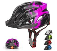 RaMokey Casque de vélo léger pour Enfants, garçons et Filles de 3 à 15 Ans, Enfants Casque de vélo de Montagne avec feu arrière, Cadran réglable, visière Amovible (48-56 cm) (Vert)