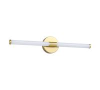 Eglo LED Applique miroir Ramola, lampe salle de bain, métal laiton et plastique blanc, blanc chaud-froid, IP44, L 60 cm