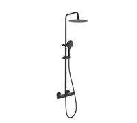 Ramon Soler - Colonne de douche thermostatique Monotech RP240 | Design moderne haut de gamme avec pommeau supérieur et douche | Disponible en chrome brillant ou noir mat (noir)