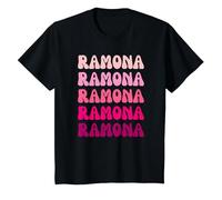 Ramona Retro Stack Design T-Shirt, Enfant, Noir, 4 Ans