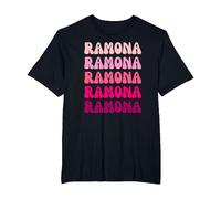 Ramona Retro Stack Design T-Shirt, Homme Grandes Tailles, Noir, 4X Tall