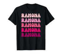 Ramona Retro Stack Design T-Shirt, Homme, Noir, M