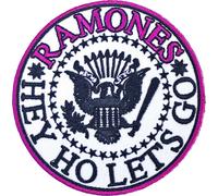 Ramones - Ecusson à repasser "Hey Ho Let's Go V1" RO9010 (Taille unique) (Blanc/Rose/Bleu)