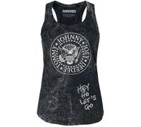 Ramones Hey Ho Let's Go Femme Top Noir 100% Coton Regular/Coupe Standard