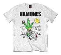Ramones - Rock Off Ramones T Shirt Loco Live Band Logo Nouveau Officiel Homme Blanc Size XL