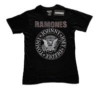 Ramones T-shirt pour enfant Motif sceau présidentiel en strass Noir, Noir, Medium (7/8 Yrs)