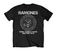 Ramones - T-Shirt # S Black Unisex # First World Tour 1978