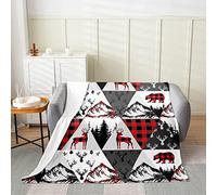 RAMOTE Couverture Polaire 220x240 cm Cerf de La Forêt, Couverture Flanelle Ours Animal 2 Personnes, 3D Imprimée Plaid Polaire Doux Couvertures Chaude Plaid Canape Lit