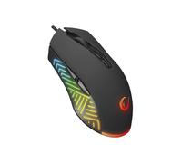 Rampage Spear V2 Souris de Jeu Filaire avec Éclairage RGB - 12800 DPI, 7 Boutons Programmables, Souris de Gaming Ergonomique Légère pour Joueurs PC/Mac/Ordinateur Portable Noir