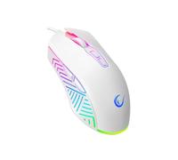 Rampage Spear V2 Souris de Jeu Filaire Blanc avec Éclairage RGB - 12800 DPI, 7 Boutons Programmables, Souris de Gaming Ergonomique Légère pour Joueurs PC/Mac/Ordinateur Portable